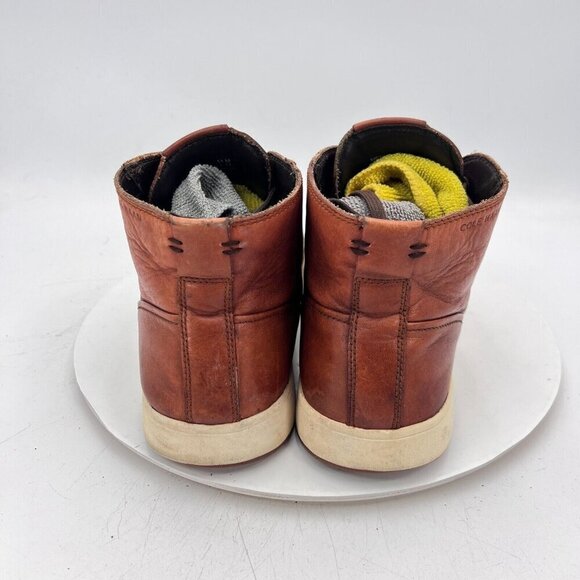 Cole Haan GrandPro Spectator Men Size 11M Brown Tan Leather Mid Top Lace Up Shoe - Picture 5 of 11